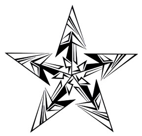 Black and White Star - Rapidograph Pen